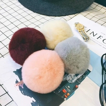 (Little island beauty) (Soft biu~ )Rabbit hair ball ball bag trailer hanging keychain