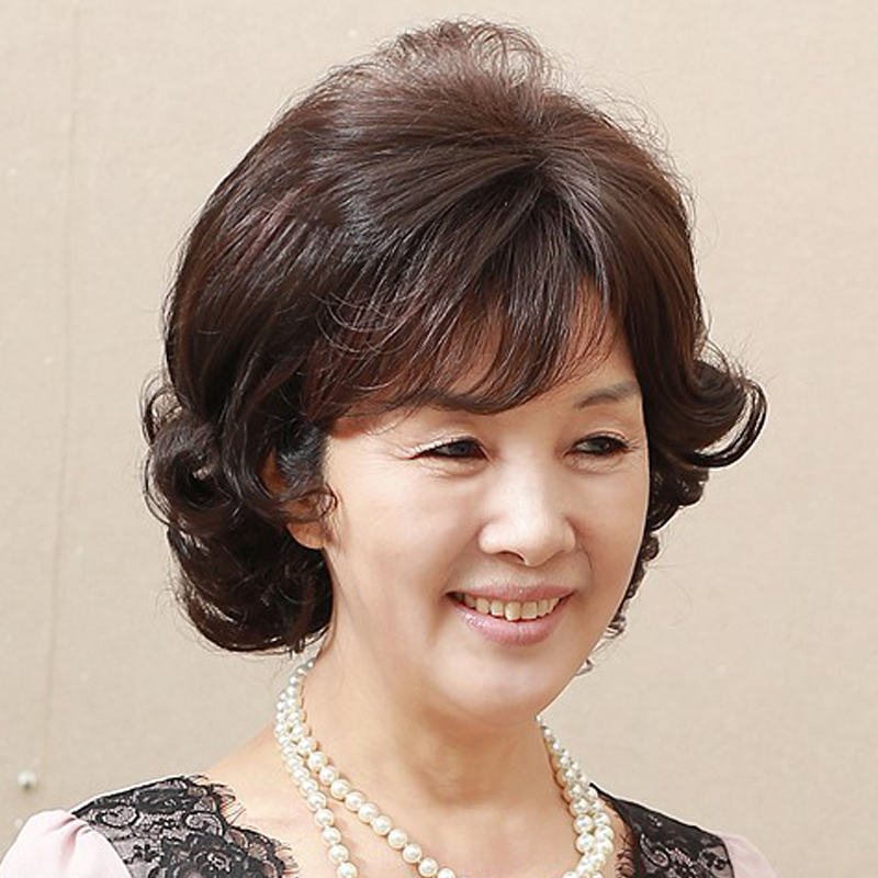 四百钱中老年假发妈妈短卷发女短发仿真发假发中长卷蓬松妈妈假发