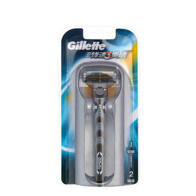 Gillette/吉列剃须刀手动 男士刮胡刀手电动刮胡锋速3层刀片套装