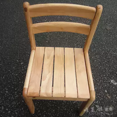 Chinese style simple log low stool oak chair solid wood backrest Chair Children's stool toddler stool solid wood stool