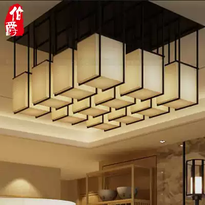 New Chinese chandelier Zen teahouse tea room square dining room Bath hotel club antique hanging lamps custom