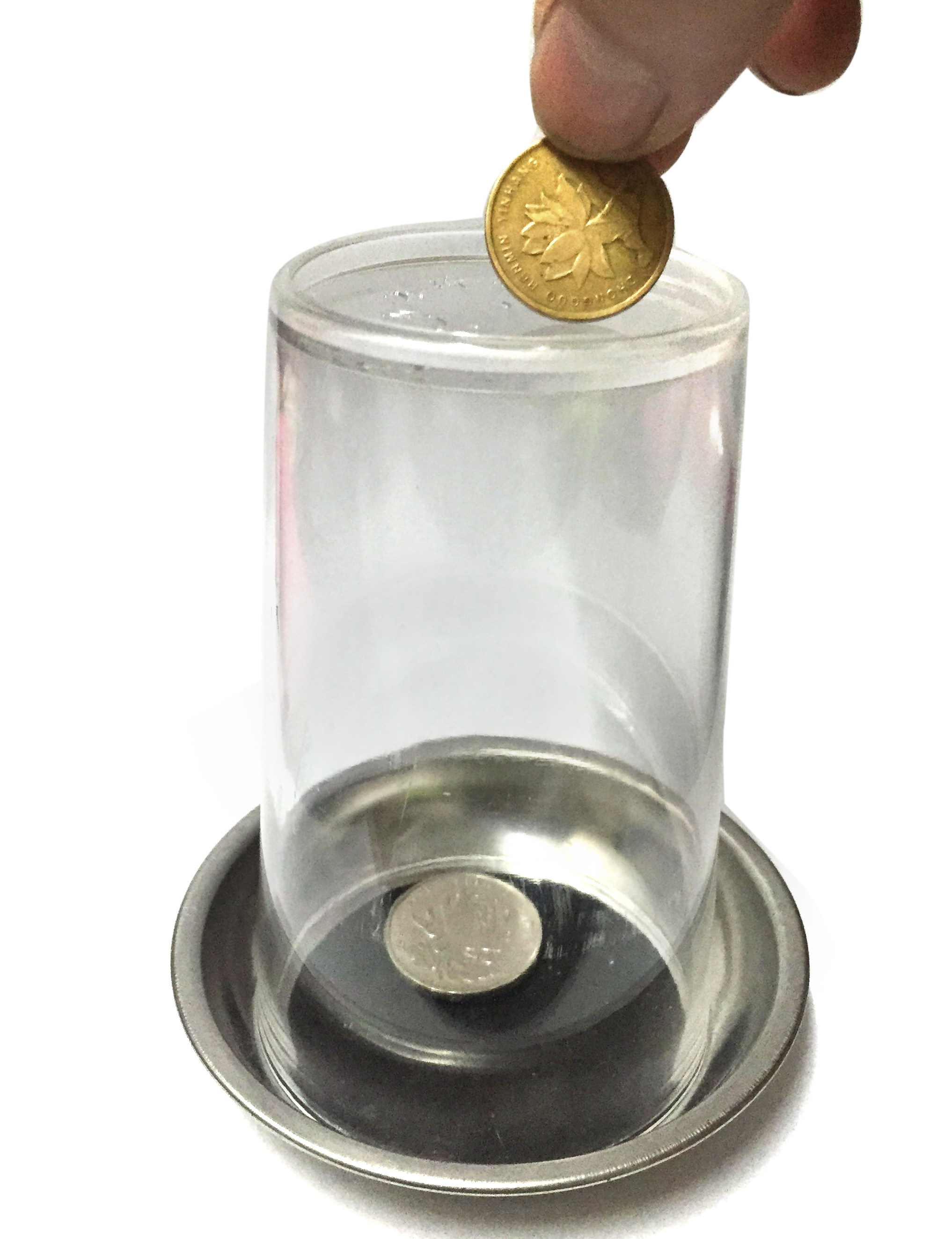 硬币入杯硬币穿杯穿越杯刘谦魔术道具近景互动演出魔术杯垫撩妹