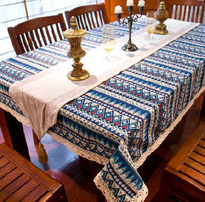 Characteristic Bohemian cotton linen tablecloth Mediterranean hotel tablecloth tea cloth Three-color dinner cloth custom special price