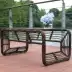 Hiển thị mưa ngoài trời sofa ban công dày mây sofa giường vườn mây ghế sofa kết hợp đồ nội thất sân thượng mây - Nội thất siêu thị xe kéo hàng 4 bánh Nội thất siêu thị