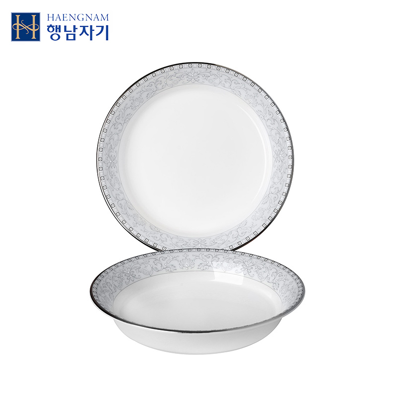 HAENGNAM Han Guoxing south China rural 5 inch round small incision disc 2 only suit ipads porcelain tableware dishes