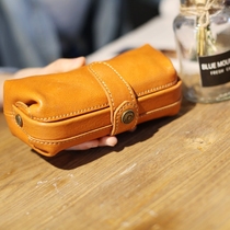 Leather clutch bag female cowhide literary retro wild temperament mouth gold bag large capacity mobile phone bag key coin purse