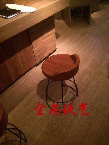 Retro Nostalgia New Pint Steel Rebar Solid Wood Coffee Dining Chair Bar Chair High Foot Front Desk Conference Chair Office Chair Subs