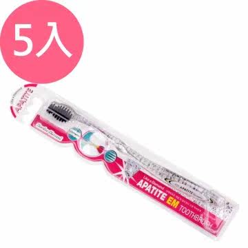 韩国APATITE钻石系列EM牙刷-竹炭_5入组台湾官网直邮进口