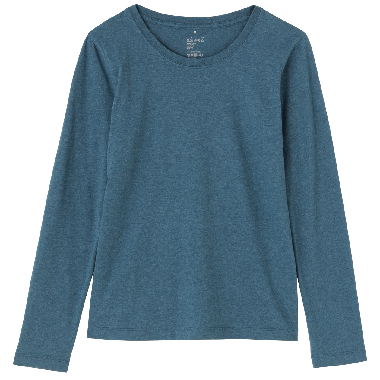 无印良品MUJI 女式 棉圆领长袖T恤