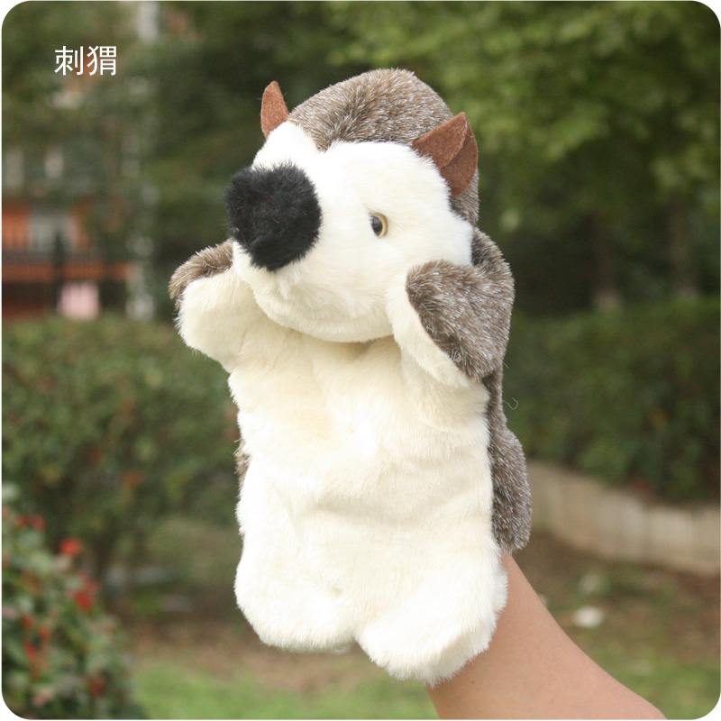 Small Hedgehog Hand Puppet Children Gloves Plush Animal Toy Kindergarten Early Teach Parent-child Storytelling Doll