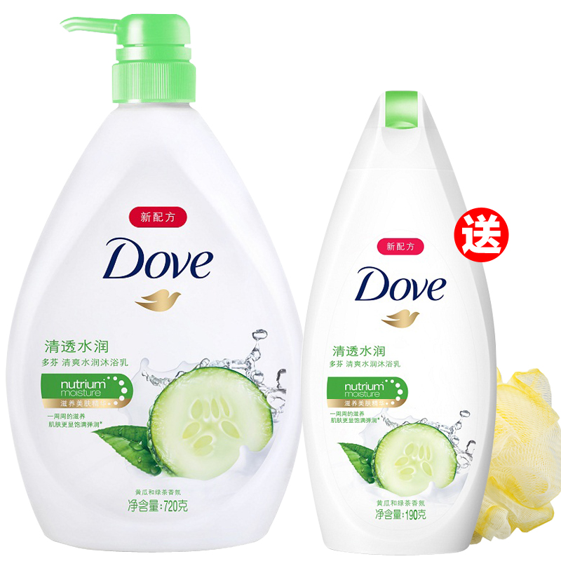 Dove/多芬沐浴露清透水润滋养美肤沐浴乳720+190g 保湿包邮