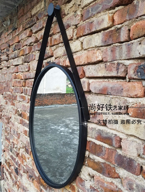 Nordic Oval Bathroom Mirror Wallwall with Frame Toilet Mirror Toilet Mirror Wash Taiwan Beauty Salvation Mirror