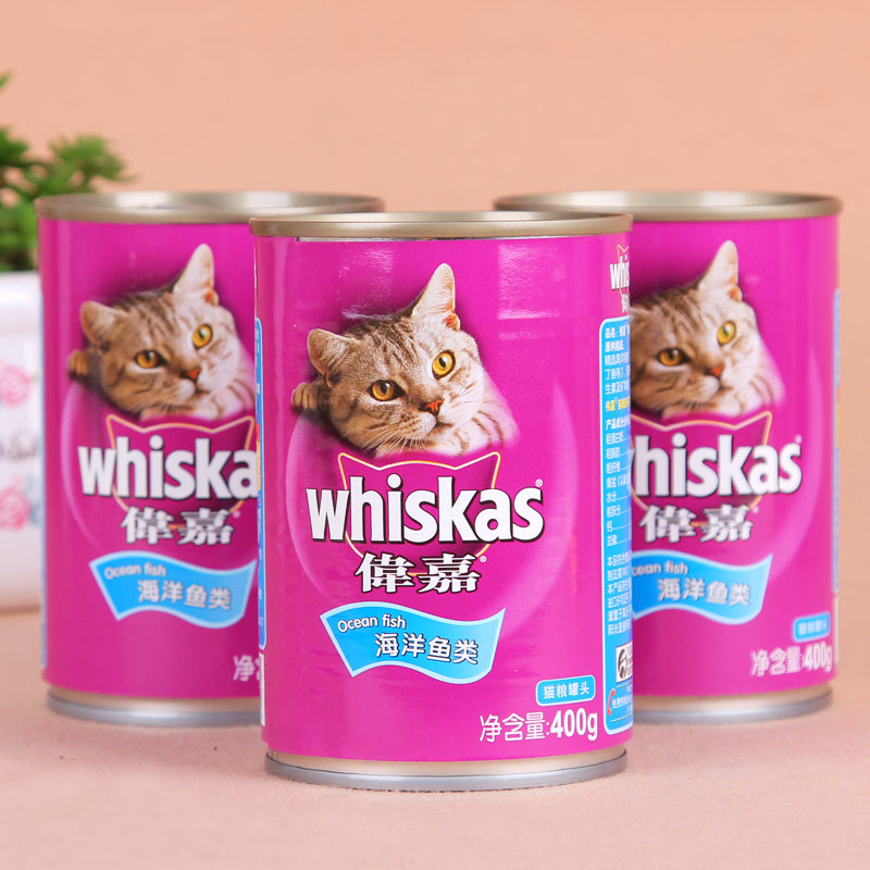 宠物猫咪食品 猫零食 伟嘉 猫罐头 湿粮猫粮 海洋鱼400g