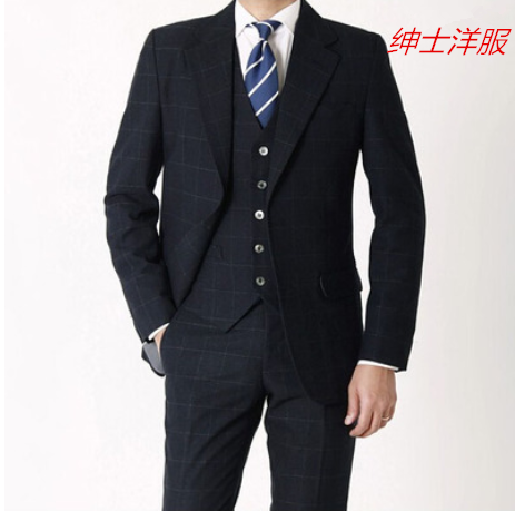 Custom-made suits men's black groom wedding dress business professional formal wear Korean version slim fit best man suit