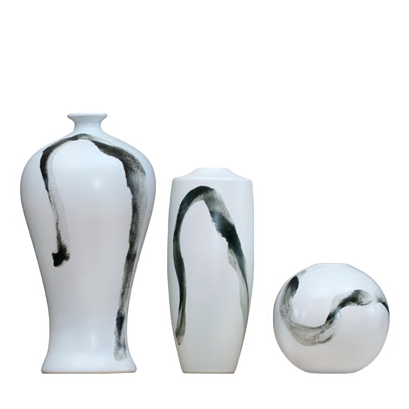 The New Chinese vase of jingdezhen ceramic ink home living room TV cabinet decoration dry flower arranging flowers adornment furnishing articles