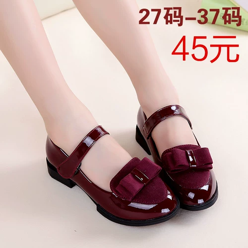 Красные танцующие туфли для кожаной обуви для принцессы в английском стиле, из натуральной кожи, в британском стиле