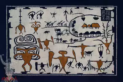 Miao handmade batik painting batik single-layer painting decorative painting handicraft Cangyuan style 85 * 120cm