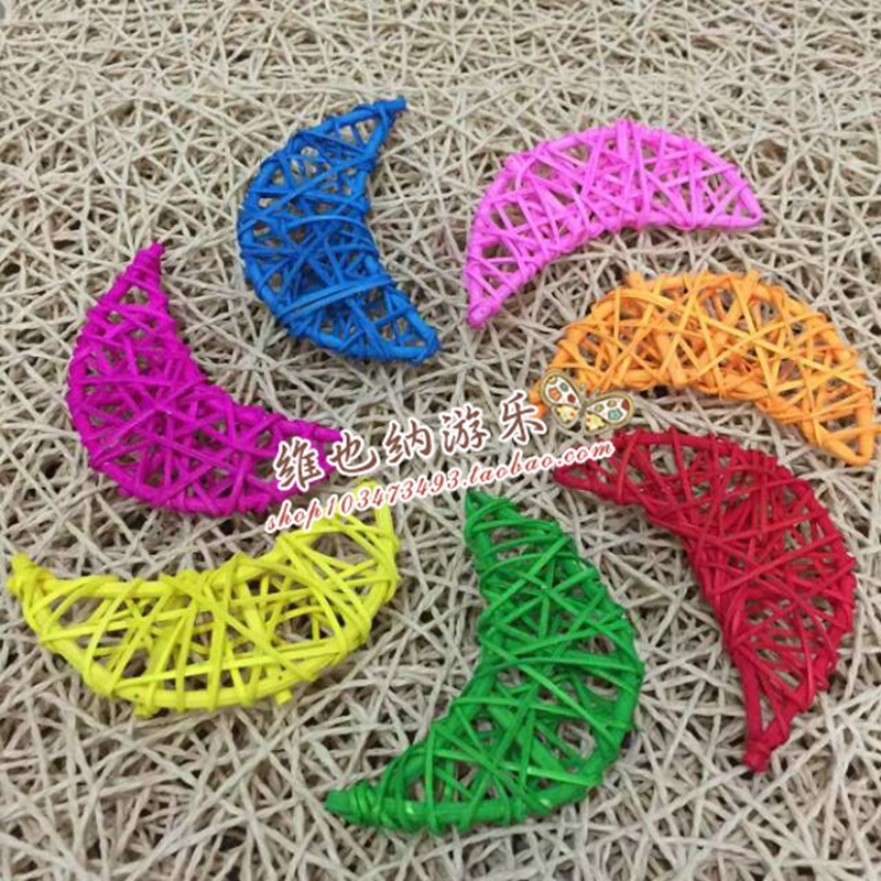 Colorful star rattan ball series ornaments Rattan Christmas moon ornaments Kindergarten hall shop classroom layout