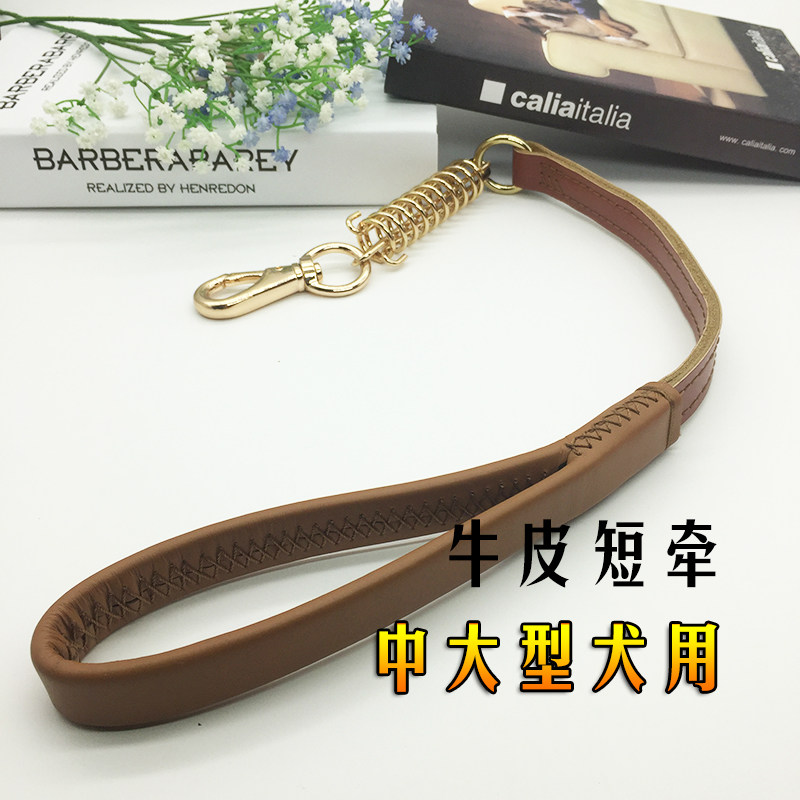 Wanda Pie Pet Traction Rope in Large Dog Traction-proof Tape Spring Coal Coil Short Traction Walk Dog Chain