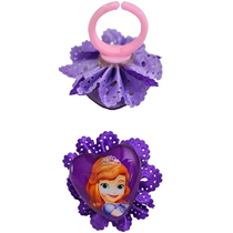 Sophia Princess flower ring handmade cloth flower Diamond plastic ring little girl toy small ring accessories