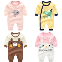 Baby clothes spring and autumn thin cotton 0-3 months baby one-piece summer long-sleeved romper 6 newborn clothes