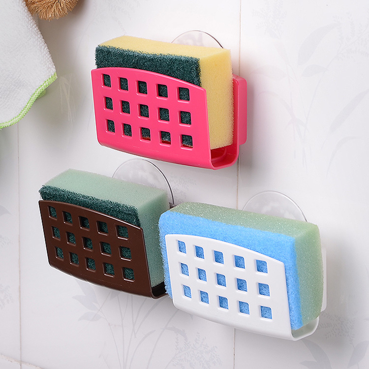 Kitchen multi - use sucker sponge clamp sanitary bathroom shelf frame suction wall clamp sponge frame frame