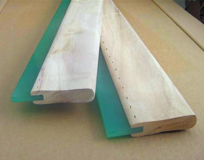 Screen printing 50*9 wooden handle scraper handprint flat mouth wear-resistant solvent-resistant scraping negative film hardness 75 degrees glue scraper square mouth