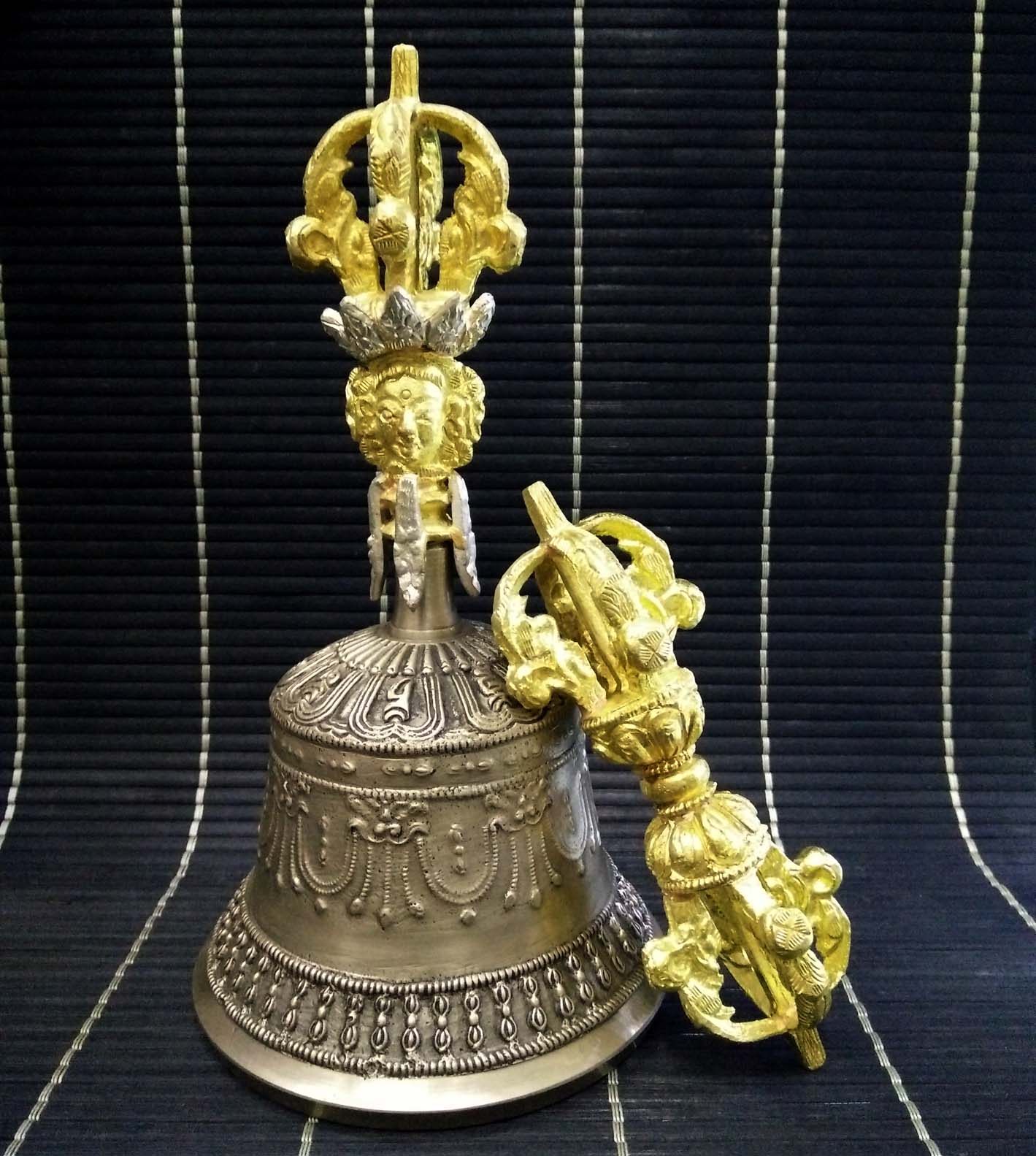 A set of 18 cm Kumjingle pestles in Nepal's copper-to-be-gold 