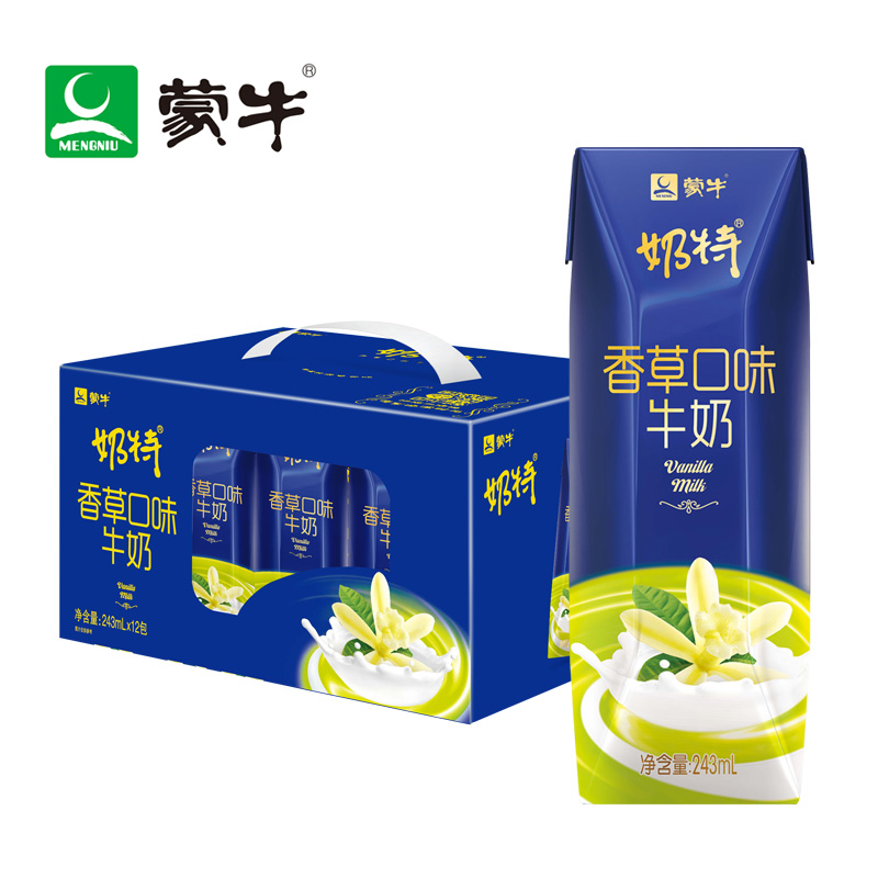 【天猫超市】蒙牛奶特香草口味243ml×12盒 浪漫好滋味