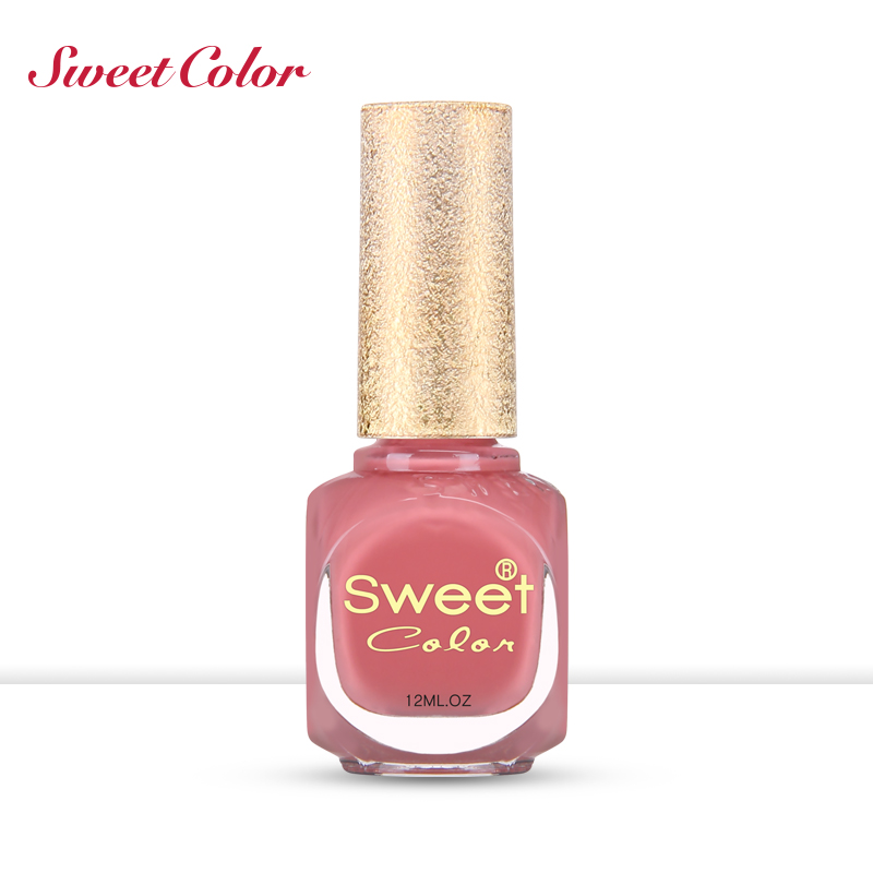 Sweet Color指甲油正品  可口红豆沙色 环保显白 实色无毒 12ML