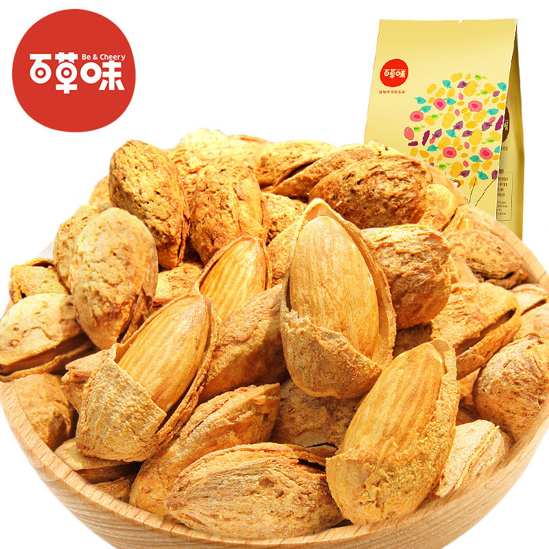 【天猫超市】百草味 坚果干果 巴旦木180g 零食特产 奶香味薄壳