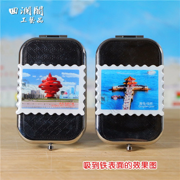 Qingdao Tourist Souvenir Small Gift Trestle Bridge May Fourth Square Suction Refrigerator Sticker Drop Glue Magnetic Sticker Decoration