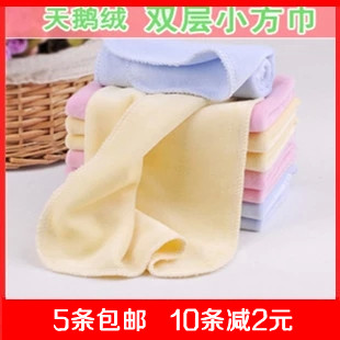 8 yuan 10 velvet children's baby towel handkerchief handkerchief sweat-absorbing small square towel saliva towel double layer