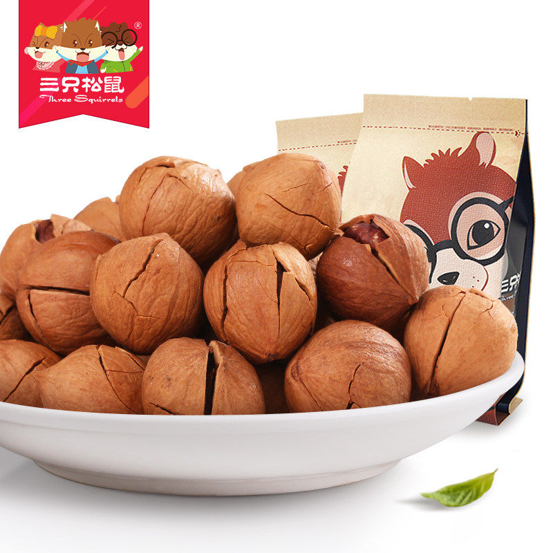 【天猫超市】三只松鼠  奶油味手剥山核桃235g 坚果炒货 零食特产