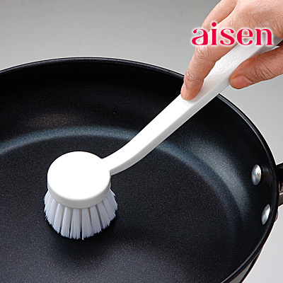 Japanese AISEN KITCHEN Hard Handle Wash Pan Brush With No Grease Nylon Brush Grease Brush SOFT HAIR CLEANING BRUSH