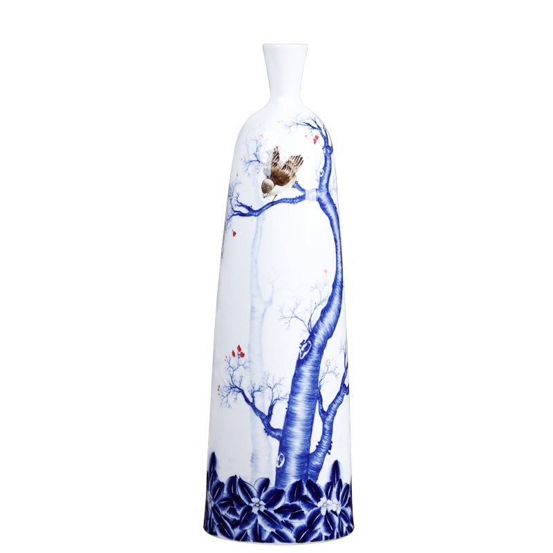 The Master of jingdezhen ceramics hand - made of blue and white porcelain vase of new Chinese style living room TV ark, porch ark, furnishing articles
