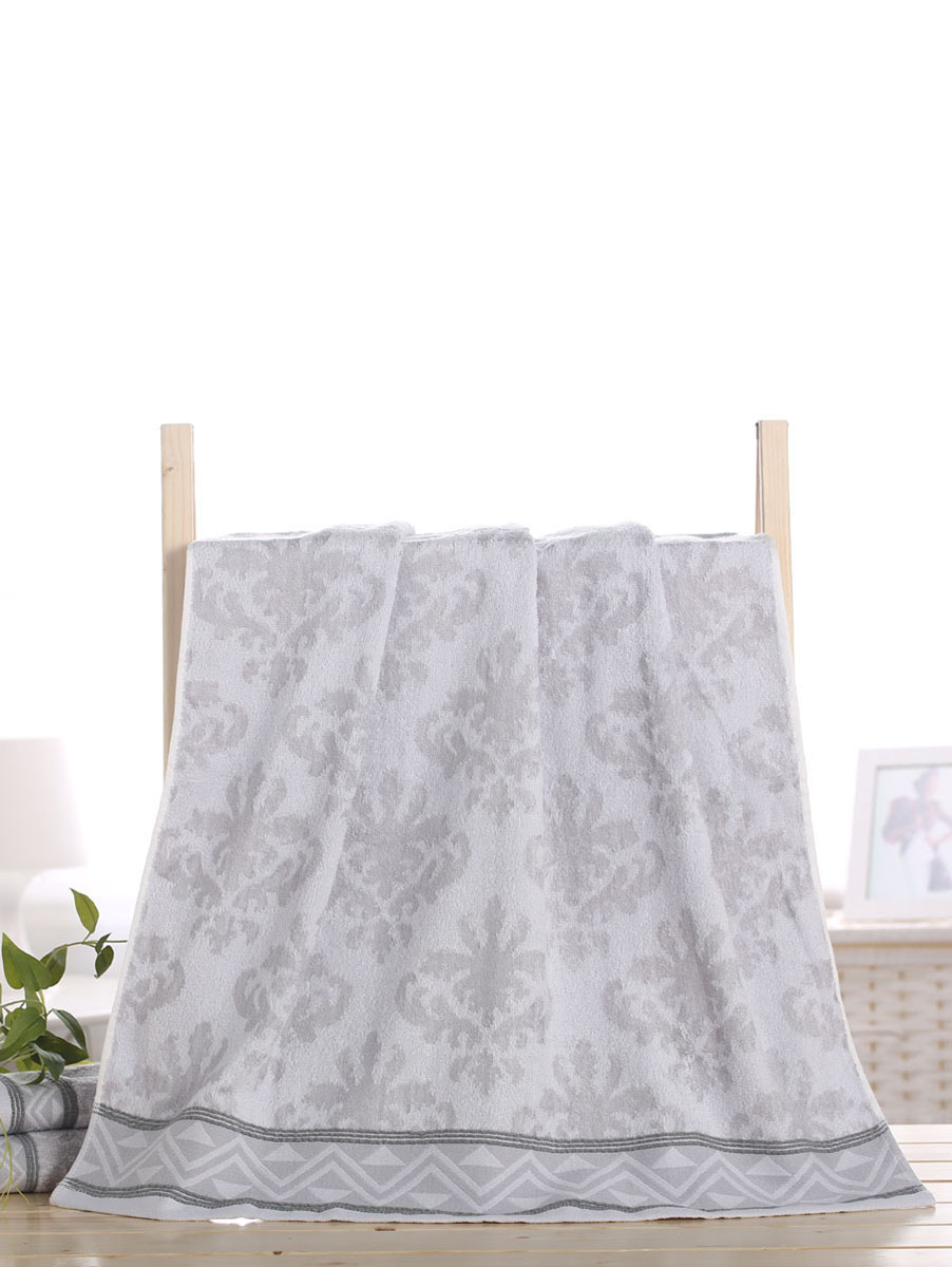 terry palmer|灰色缎边提花染色毛巾3条装（1浴1面1方）