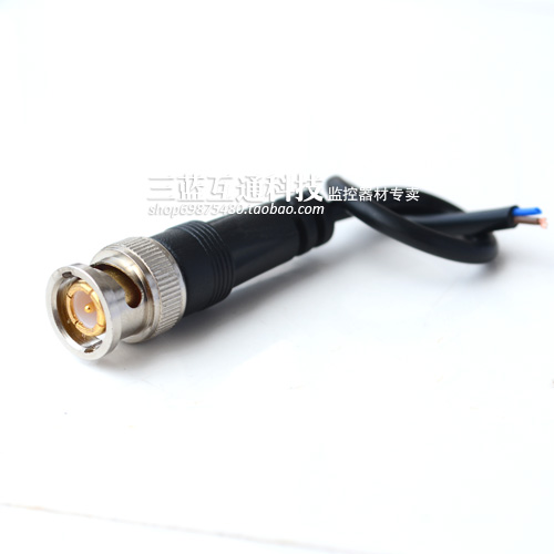 Monitor BNC head with wire joint coaxial camera BNC wiring head tail line 13CM pure copper wire analog machine Q9 head