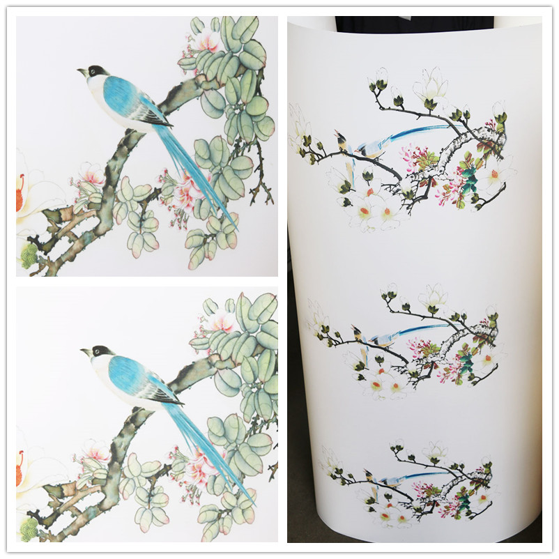 Sino-Japanese-Korean iron lantern lamp cover material pvc parchment negatives Flower bird cage paper fan Meilan bamboo chrysanthemum