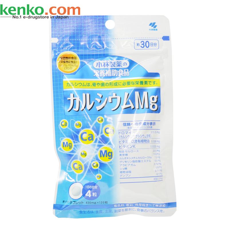 【日本直邮】小林制药 钙镁片 30日/120粒 添加维D 补钙