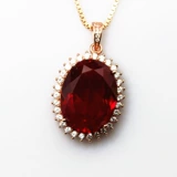 Рубиновая универсальная подвеска из Мьянмы, в корейском стиле, серебро 925 пробы, с драгоценным камнем