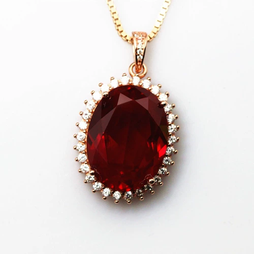 Рубиновая универсальная подвеска из Мьянмы, в корейском стиле, серебро 925 пробы, с драгоценным камнем