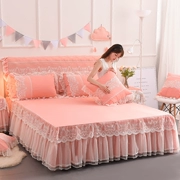 công chúa Hàn Quốc ren bedspread giường váy một mảnh cô gái flounced doanh nghiệp giường ren giường bìa trượt nệm bìa - Váy Petti