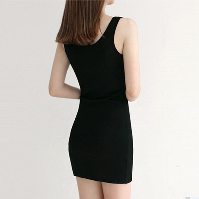 Pure Cotton Slip Dress for Women, Spring Mid-Length Tank Dress, Plus Size Inner Slip Dress, Summer Base Dress, Backless Outerwear