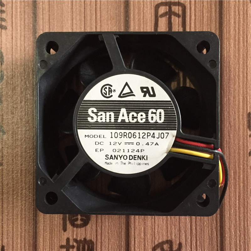 Original installation Sanyo cooling fan 109R0612P4J07 12V 0 47A 6025 6025 4 lines