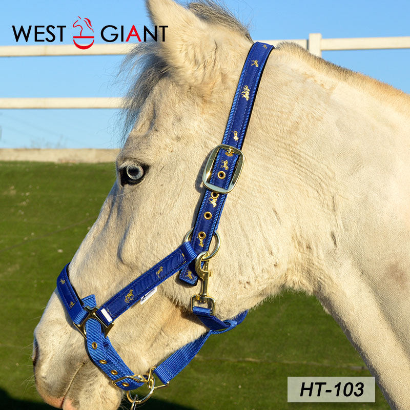 High-grade embroidered horse bridle Nylon webbing embroidered horse-drawn faucet Western giant horse harness equestrian supplies