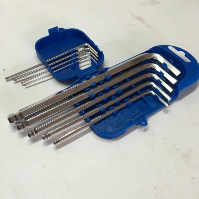 Chrome vanadium steel metric ball head Allen wrench set Metric wrench 9-piece set with extended hexagon key set