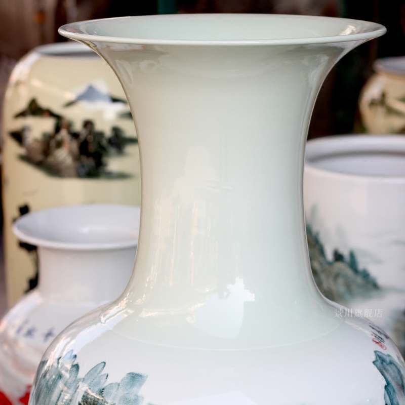 Jingdezhen ceramic bottle handicraft furnishing articles hand - made scenery south xiuse of large vase decoration opening gifts
