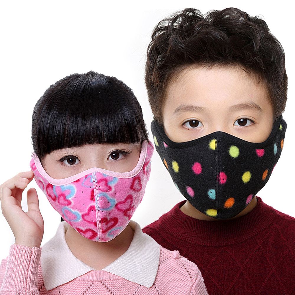 New children's warm masks, face protection, ear protection, dustproof, windproof, coldproof, riding ski pure cotton breathable mask for men and women