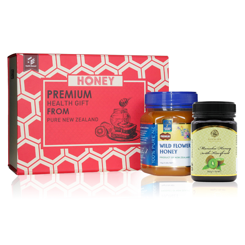 新西兰蜂蜜礼盒 大礼包送礼必备 奇异果蜂蜜+百花蜂蜜组合装